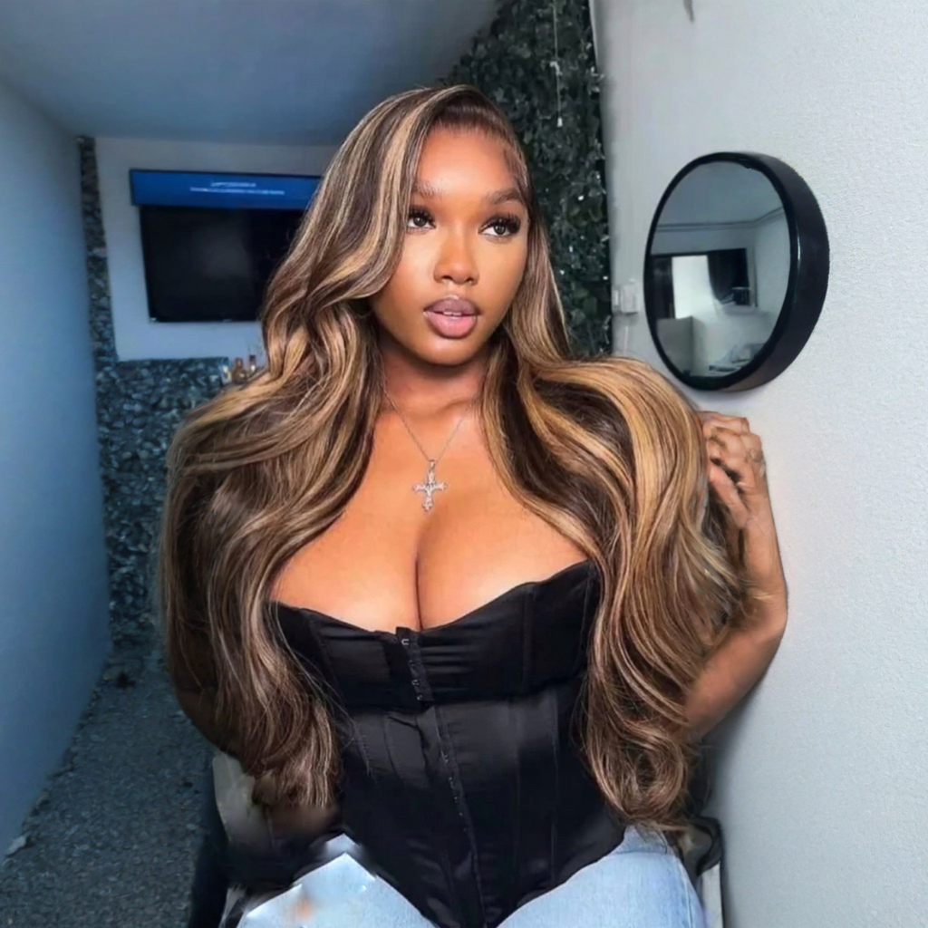 LACE FRONTAL WIG W/ HIGHLIGHTS